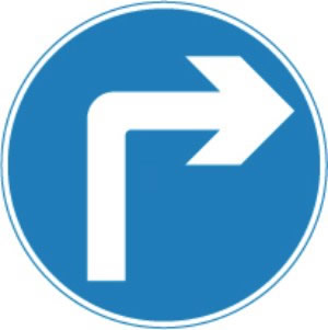 Road sign, turn right Compulsory